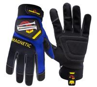 MagnoGrip Pro Performance Work Gloves Blue 2XL - Magnetic Storage, Touchscreen Compatible, Impact Resistant, Padded Palm, Cuff 360 Wrist Protection - Best Heavy Duty Work Gloves for Construction & DIY