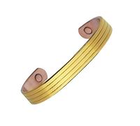 Magnohealth Gold Plated Copper Magnetic Bracelet HIGH Power Magnets with Pouch -SM fits Wrist up to 19cm