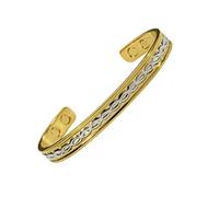 Magnohealth Gold & Silver Plated Magnetic Bracelet with Gift Pouch - HIGH Power Magnets - Two Size Options: ML Fits Wrist Up to 22cm