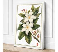 Magnolia and Blossoms Canvas Wall Art Print 30x20 Inch | White