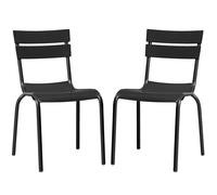magnolia black outdoor aluminium side chairs in pair