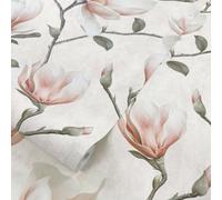 Magnolia Floral Textured Vinyl Wallpaper Pale Orange / Cream Muriva B92205