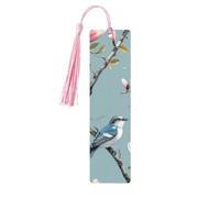 Magnolia Flower Bookmark Chinese Bird Wooden Bookmark with Tassel Book Mark for Women Men Reading Page Markers Gifts for Book Lovers