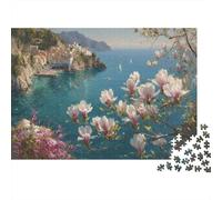 Magnolia Flower Coast 1000 Piece Jigsaw Puzzle Paper for Adults Scenic View Relax Game Focus Gift Home Decoration Family Activity 38x26cm/1000pcs