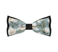 Magnolia Flower Men's Bow Tie Adjustable Pre-tied Classic Formal Elegant Bowties Business Wedding