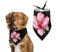 Magnolia Flower Watercolor Pet Triangle Bandana Soft Puppy Scarfs Dog Cat Gifts for Small Medium Pets