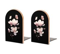 Magnolia Flower with Butterfly Bookends Book Stopper for Heavy Books