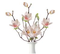 Magnolia Flowers Artificial, 3PCS 20.1 Inch Bendable Faux Magnolia Stems, Realistic Magnolia Branches for Tall Vase, Home, Office, Wedding Party, Table Style 2 Magnolia Stems Faux Magnolia Stems Faux
