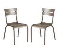 magnolia grey outdoor aluminium side chairs in pair