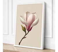 Magnolia in Soft Bloom Canvas Wall Art Print 30x20 Inch | White