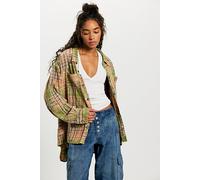 Magnolia Pearl Adison Plaid Workshirt at Free People in Green Pattern - female