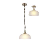 Magnolia Single Dual Mount Ceiling Light- Antique Brass with Clear Prismatic Glass