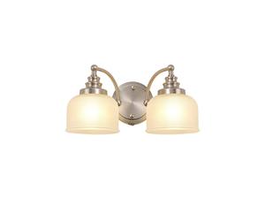 Magnolia Twin Wall Light - Satin Nickel with Clear Prismatic Glass