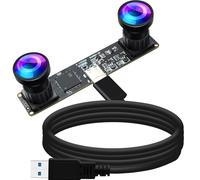 Magnolia USB Stereo Camera 4MP Synchronous Dual Lens Camera Module 113 Degree Wide Angle View 3D Webcam 1080P 60fps High Speed Lightburn Cameras Plug & Play for VR/Streaming/Face Recognition