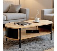 magnolia wooden coffee table with undershelf in oak black