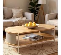 magnolia wooden coffee table with undershelf in oak grey