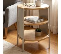 magnolia wooden end table with 2 shelves in oak grey
