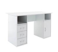 magnolia wooden laptop desk with 3 drawers in white