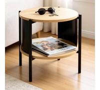 magnolia wooden side table with 1 shelf in oak black