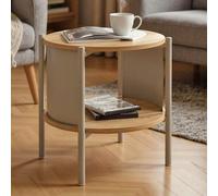 magnolia wooden side table with 1 shelf in oak grey