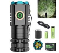 Magnolight High Powered LED Tactical Torch, Blitron Mini Rechargeable Flashlight, Battery Powered Pocket Light for Power Cuts, Camping, Hiking, Emergency