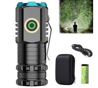 Magnolight High Powered LED Tactical Torch, Blitron Mini Rechargeable Flashlight, Battery Powered Pocket Light for Power Cuts, Camping, Hiking, Emergency