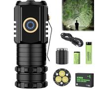 Magnolight High Powered LED Tactical Torch, Blitron Mini Rechargeable Flashlight, Battery Powered Pocket Light for Power Cuts, Camping, Hiking, Emergency