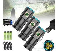 Magnolight Rechargeable Flash Light - Super Bright Mini LED Flashlight With Pocket Clip (3PCS)