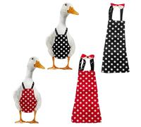 Magnoloran 2 Pack Chicken Diapers for Hens, Roosters, Diapers for Ducks, Ducklings, Reusable Pet Diaper with Bow Ties Waterproof Poultry Nappies for Geese Pet Ducks-Red&Black Polka,L