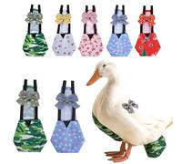 Magnoloran 2 Pack Chicken Diapers for Hens, Roosters, Diapers for Ducks, Ducklings, Reusable Pet Diaper with Bow Ties Waterproof Poultry Nappies Pet Clothes for Geese Pet Ducks-Camouflage&Star,L