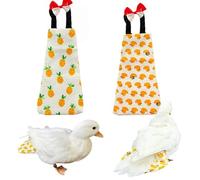 Magnoloran 2 Pack Chicken Diapers for Hens, Roosters, Diapers for Ducks, Ducklings, Reusable Pet Diaper with Bow Ties Waterproof Poultry Nappies for Geese Pet Ducks,Pineapple&Yellow Duck,M