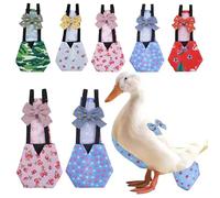 Magnoloran 2 Pack Chicken Diapers for Hens, Roosters, Diapers for Ducks, Ducklings, Reusable Pet Diaper with Bow Ties Waterproof Poultry Nappies Pet Clothes for Geese Pet Ducks-Pink&Star,S