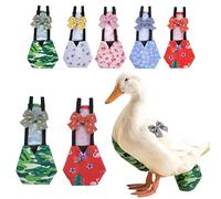 Magnoloran 2 Pack Chicken Diapers for Hens, Roosters, Diapers for Ducks, Ducklings, Reusable Pet Diaper with Bow Ties Waterproof Poultry Nappies Pet Clothes for Geese Pet Ducks-Camouflage&Red,M