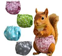 Magnoloran 2PCS Washable Squirrel Diapers - Reusable Small Pet Diapers with Strong Hook and Loop Leak-Proof Urine Wet Pants with Adjustable Waistline for Squirrel,Rat,Groundhog-Blue&Grey,L