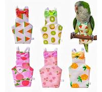 Magnoloran 5 Pcs Bird Diapers Bird Harness Flight Suits Diapers Reusable Parrot Nappy with Waterproof Inner Layer Washable Cute Urine Wet Suit for Cockatiel Budgie Conure Macaw Parakeet Lovebird,S