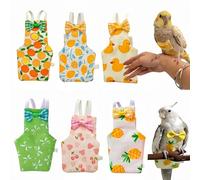 Magnoloran 6Pcs Bird Diapers Bird Harness Flight Suits Diapers Reusable Parrot Nappy with Waterproof Inner Layer Washable Cute Urine Wet Suit Costume for Cockatiel Conure Budgie Macaw Parakeet, L