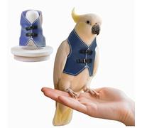 Magnoloran Bird Clothes, Parrot Leather Jacket, Cute Bird Costume Cosplay Photo Prop, Parrot Apparel for Eclectus, Budgerigar, African Greys Parakeet, Conure, Cockatiel, Love Birds-Cowboy Style,Blue,S