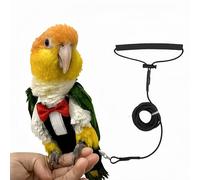 Magnoloran Bird Diapers Bird Harness Tuxedo Flight Suits with 80in Flying Leash Parrot Nappy with Waterproof Inner Layer Urine Wet Suite for Cockatiel Conure Parakeet Macaw Budgie-Black,S
