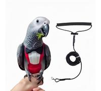 Magnoloran Bird Diapers with Bow Bird Harness Tuxedo Flight Suits with 80in Flying Leash Parrot Nappy with Waterproof Inner Layer Urine Wet Suite for Cockatiel Conure Parakeet Macaw Budgie-Red,XL
