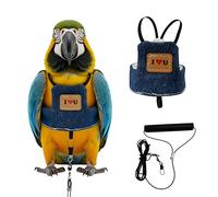 Magnoloran Bird Flight Harness Vest, Parrot Flight Suit with Leash Adjustable Bird Flying Clothes Outdoor Training Traction Rope for Parakeets Cockatiels Conures Budgies Cockatiel-Blue,S