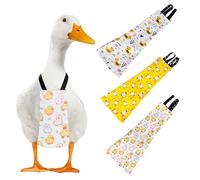 Magnoloran Chicken Diapers for Hens, Roosters, Diapers for Ducks, Ducklings, Reusable Pet Diaper with Bow Ties Waterproof Poultry Nappies for Geese Pet Ducks-White Duck,L