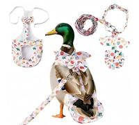 Magnoloran Chicken Diapers for Hens, Roosters, Diapers for Ducks with Walking Leash, Reusable Pet Duck Diapers Chick Clothes Waterproof Poultry Nappies for Geese Pet Ducks Chicken-Mushroom, S