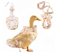 Magnoloran Chicken Diapers for Hens, Roosters, Diapers for Ducks with Walking Leash, Reusable Pet Duck Diapers Chick Clothes Waterproof Poultry Nappies for Geese Pet Ducks Chicken-Yellow Duck, M