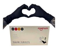 Magnum Black Nitrile Gloves - Disposable, Stretchy Work Gloves for Tattoo, Beauty & Industrial Use - Latex-Free, Powder-Free, Durable 4-6g, (100 pcs) (Extra Large)