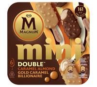 Magnum Mini Double Caramel Almond & Gold Caramel Billionaire Ice Cream Sticks 6 x 55ml