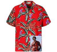 Magnum Paradise Found Jungle Bird Red Tom Selleck PI Hawaiian Shirt, XX-Large