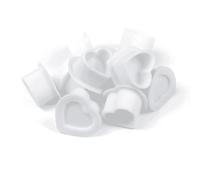 Magnum Silicone Heart Ink Cups (200pcs) - Tattoo Ink Caps Multi-Pack, Food-Grade, Non-Toxic Silicone, Anti-Spill Cups - Tattoo Ink Caps Multipack for Tattoo Artists & Apprentices (White)