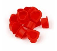 Magnum Silicone Heart Ink Cups (200pcs) - Tattoo Ink Caps Multi-Pack, Food-Grade, Non-Toxic Silicone, Anti-Spill Cups - Tattoo Ink Caps Multipack for Tattoo Artists & Apprentices (Red)