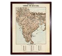Magnus 1857 Panoramic Map India Distances Art Print Framed Poster Wall Decor 12x16 inch