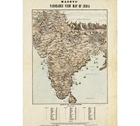 Magnus 1857 Panoramic Map India Distances Large Wall Art Poster Print Thick Paper 18X24 Inch